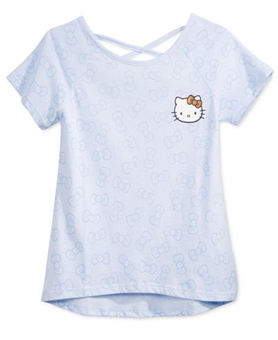 Hello Kitty Bow-Print T-Shirt, Big Girls (7-16)