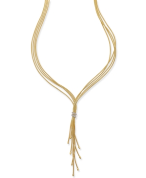 image of Diamond Tassel Lariat Necklace (1/4 ct. t.w.) in 14k Gold-Plated Sterling Silver