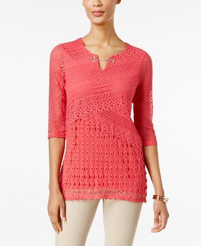 JM Collection Crochet Tunic, Only at Macy's