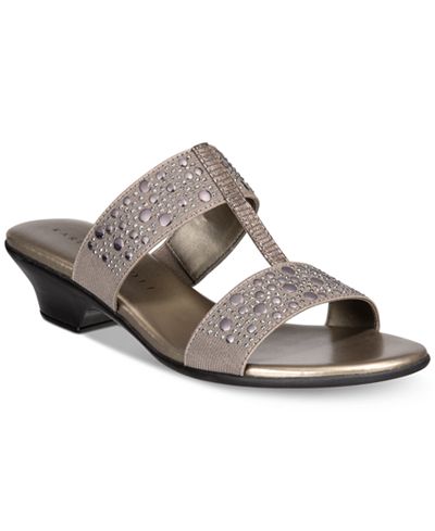 Karen Scott Eddina Embellished Slide Sandals, Only at Macy's