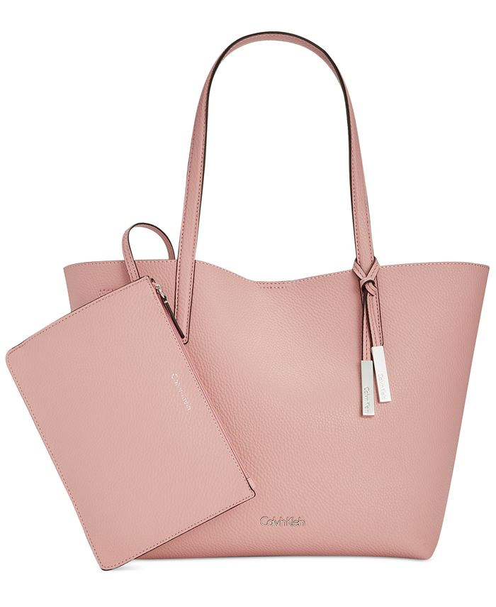 Calvin Klein Pebble Tote with Pouch & Reviews - Handbags & Accessories -  Macy's