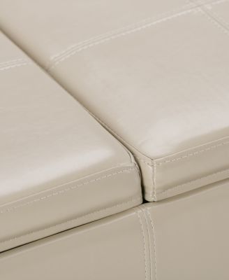 Avalon Faux Leather Storage Ottoman with 3 Trays