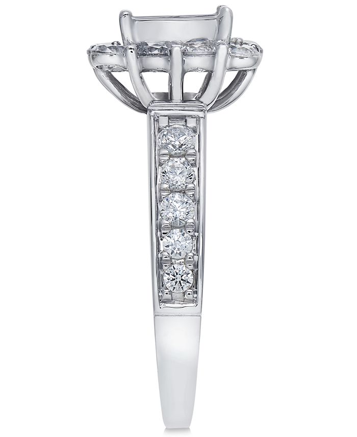 Macy's Diamond Quad Engagment Ring (2 ct. t.w.) in 14k White Gold ...