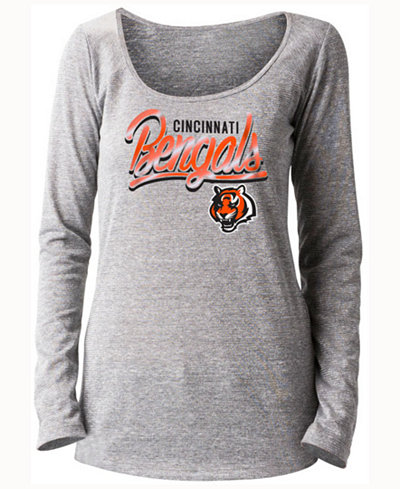 5th & Ocean Women's Cincinnati Bengals Lurex Foil Long Sleeve T-Shirt