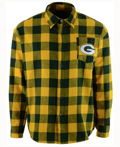 Forever Collectibles Men's Green Bay Packers Large Check Flannel Button Down Shirt