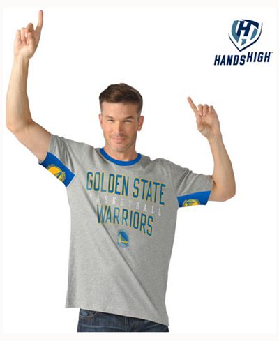 G-III Sports Men's Golden State Warriors Hands High Cut Back T-Shirt