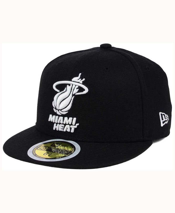 Trucker Hat New Era Miami Heat Black White Logo Cap 59fifty 5950