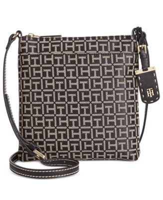 Tommy Hilfiger Julia Monogram Jacquard North South Crossbody - Macy's