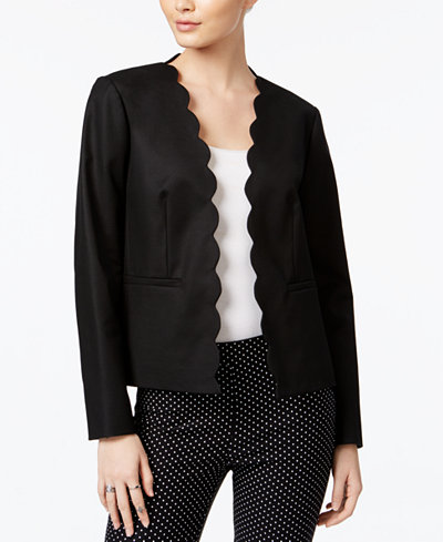 Maison Jules Long-Sleeve Scalloped Blazer, Only at Macy's