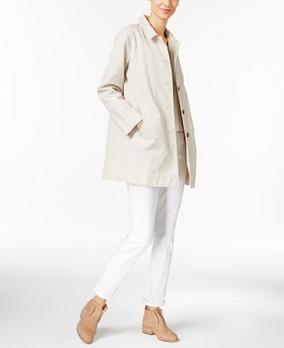 Eileen Fisher Point-Collar Jacket, Tank Top & White Wash Ankle Jeans