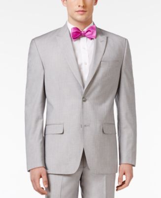 Sean John Men's Big & Tall Classic-Fit Silver/Gray Sharkskin Suit ...