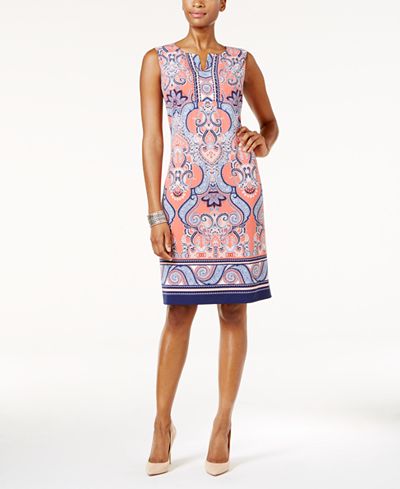 jm petite sheath printed dress dresses macy