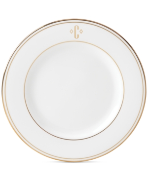 Lenox Federal Gold Monogram Salad Plate Block Letters