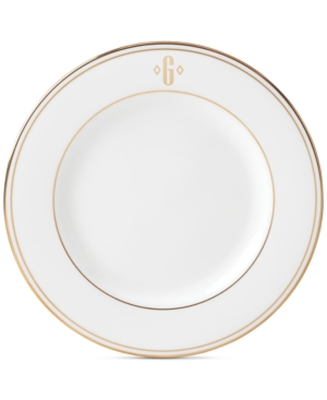 Lenox Federal Gold Monogram Salad Plate Block Letters