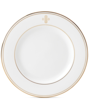 Lenox Federal Gold Monogram Salad Plate Block Letters