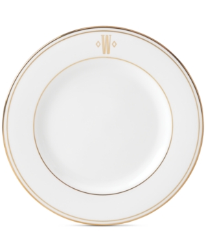 Lenox Federal Gold Monogram Salad Plate Block Letters