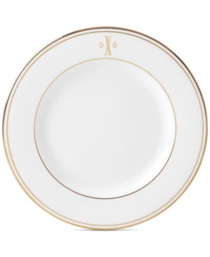 Lenox Federal Gold Monogram Salad Plate Block Letters
