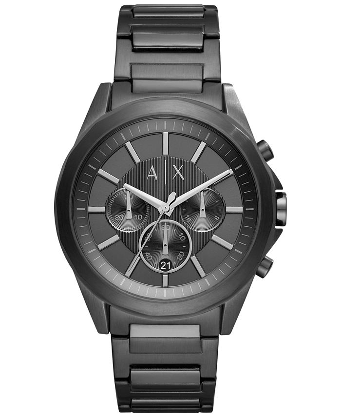 AX Armani Exchange Men's Chronograph Black Stainless Steel Bracelet Watch 44mm AX2601 Macy's
