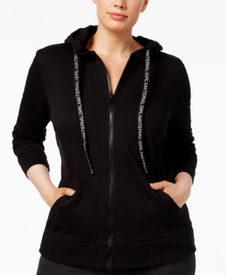 Material Girl - Plus Size Run Like A Girl Zip Hoodie