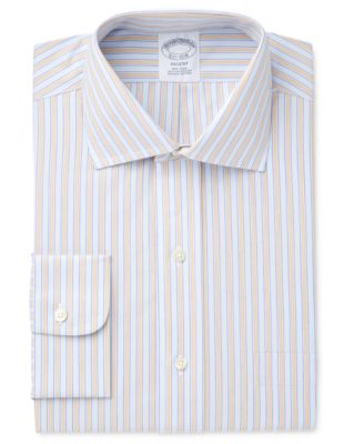 mens yellow striped dress shirt