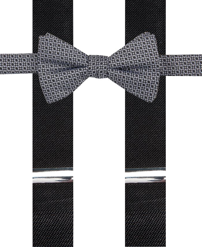 Alfani Black Bow Tie and Suspender Set, Created for Macy's Macy's