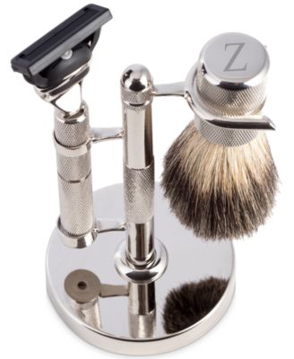 Bey-Berk Men's Monogrammed Razor & Brush Set - 'Z'