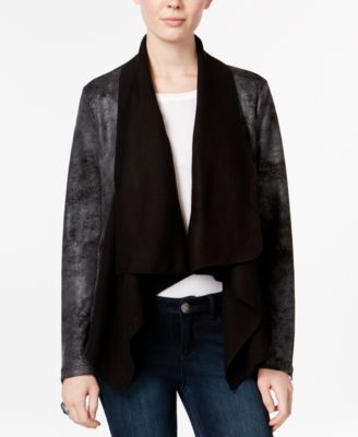Jessica Simpson - Draped Faux-Leather Jacket