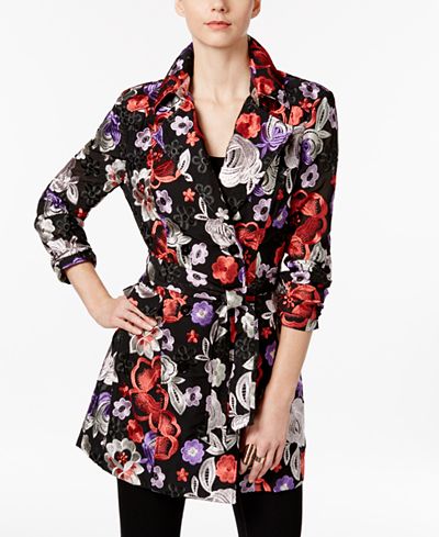 INC International Concepts Embroidered Trench Coat, Only at Macy's