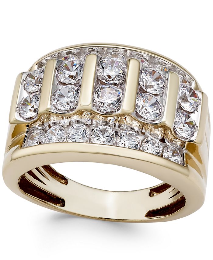 Macy's Men's Diamond Elevated Cluster Ring (3 ct. t.w.) in 10k Gold