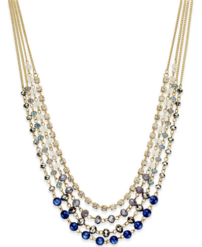 INC International Concepts Gold-Tone Multi-Bead Multi-Row Necklace, Only at Macy's