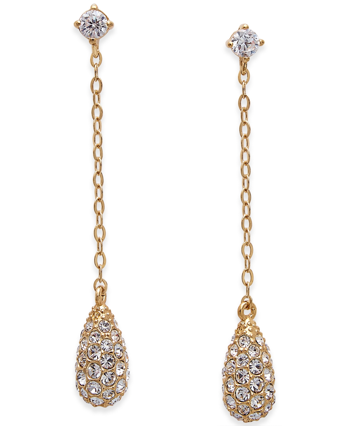 Eliot Danori Gold Tone Pave Drop Earrings Created for Macy s