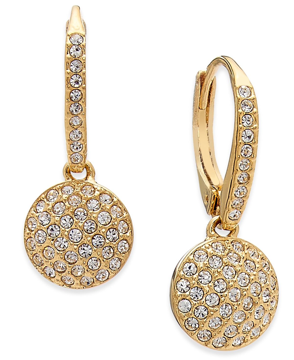 Eliot Danori RoseTone Pave Disc Drop Earrings, Created for Macy's - Gold