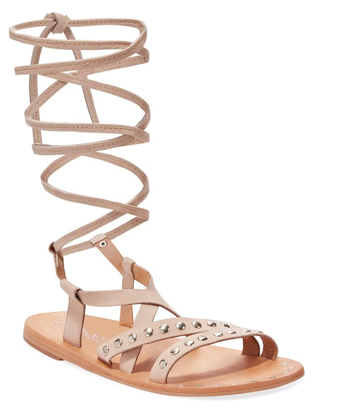 CHARLES by Charles David Steeler Flat Lace-Up Sandals - Macy's