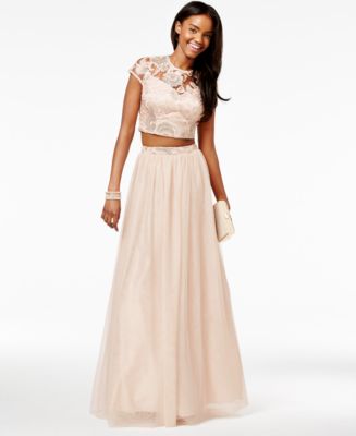 Say Yes to the Prom Juniors' 2-Pc. Sequined Cap-Sleeve Gown, A Macy's ...