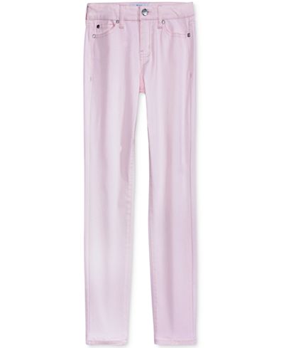 Celebrity Pink Colored Denim Skinny Jeans Big Girls 7 16