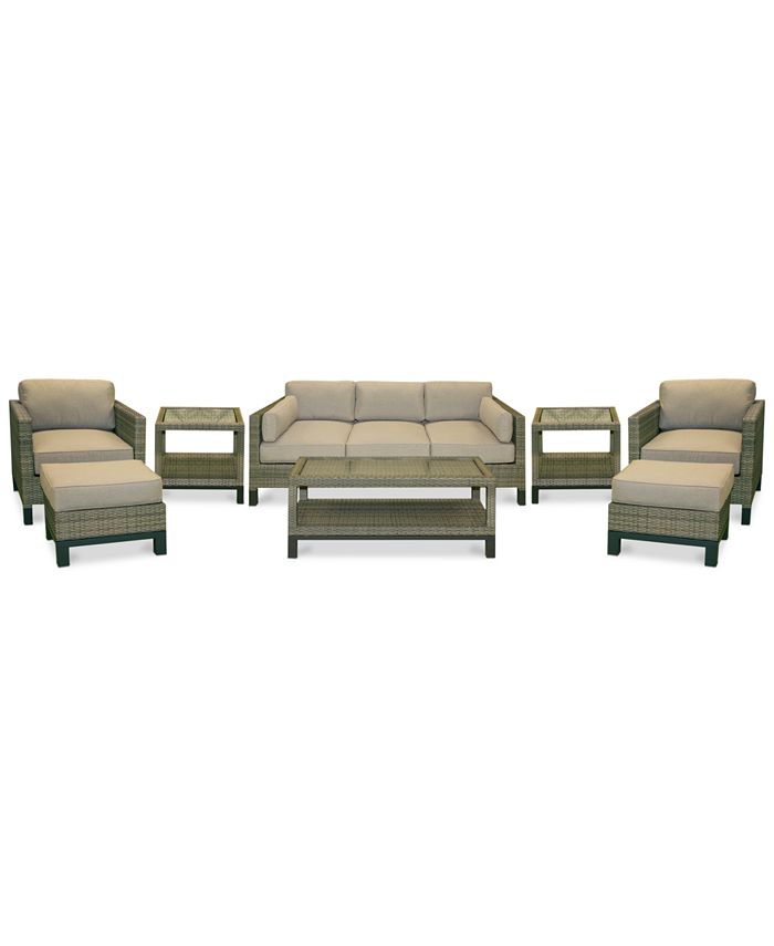 Furniture CLOSEOUT! North Port Wicker Outdoor 8Pc. Seating Set (1 Sofa