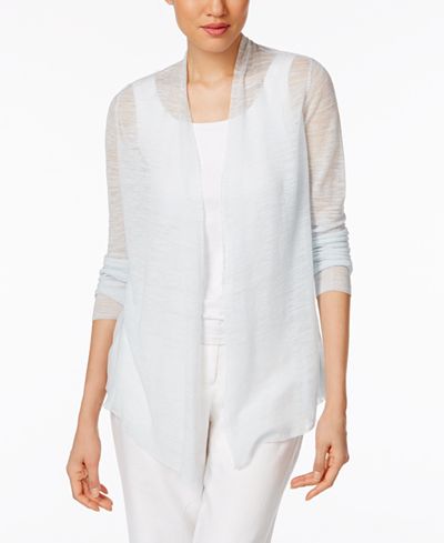 Eileen Fisher Sheer Open-Front Cardigan