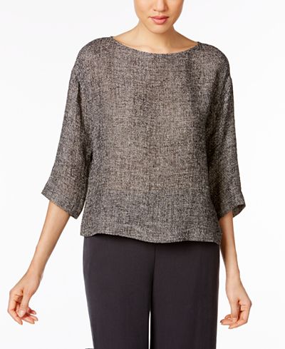 Eileen Fisher Organic Linen-Blend Boxy Top