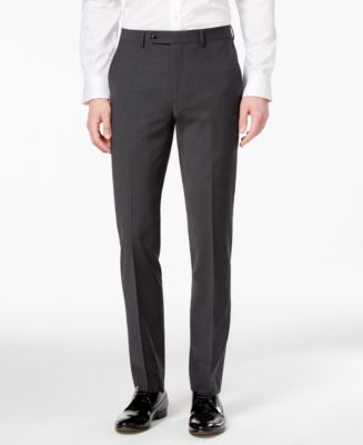 Bar III Men's Skinny Fit Stretch Wrinkle-Resistant Wool Suit Pants ...