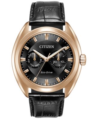 Citizen - Men's Eco-Drive Dress Black Leather Strap Watch 43mm BU4013-07H