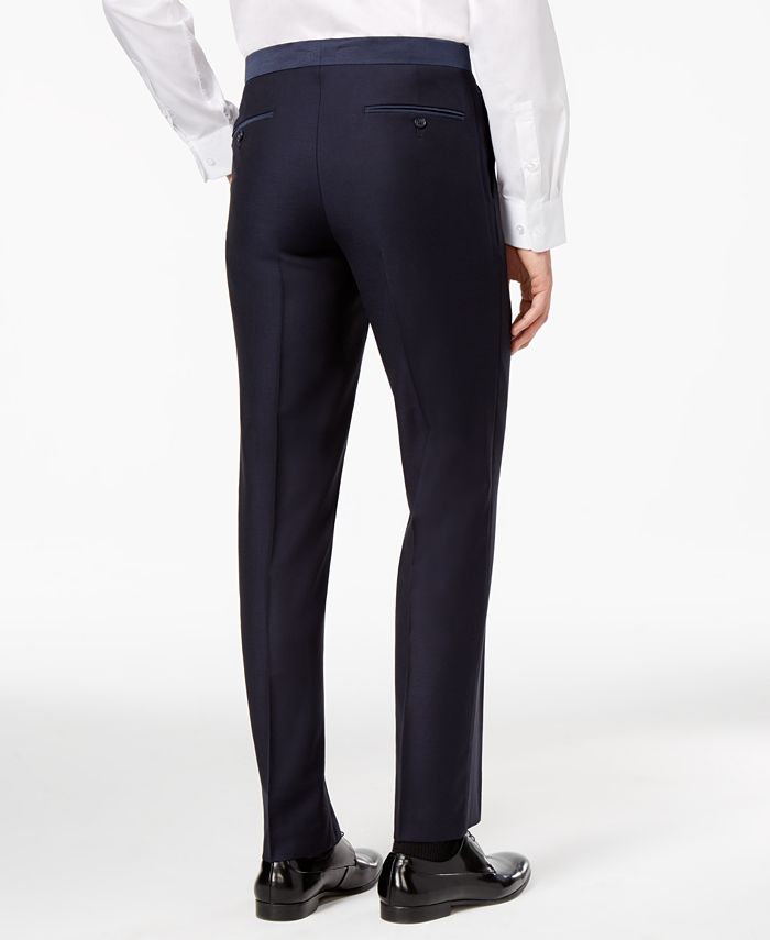 Ryan Seacrest Distinction Navy Modern-Fit Tuxedo Pants - Macy's