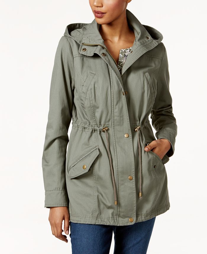 Style And Co Cotton Hooded Utility Jacket Created For Macys Macys