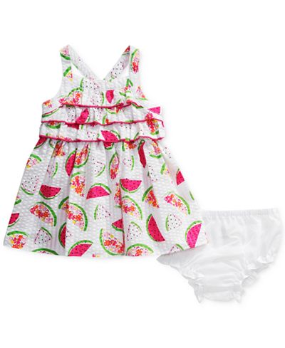 Sweet Heart Rose Watermelon-Print Seersucker Dress, Baby Girls (0-24 months)