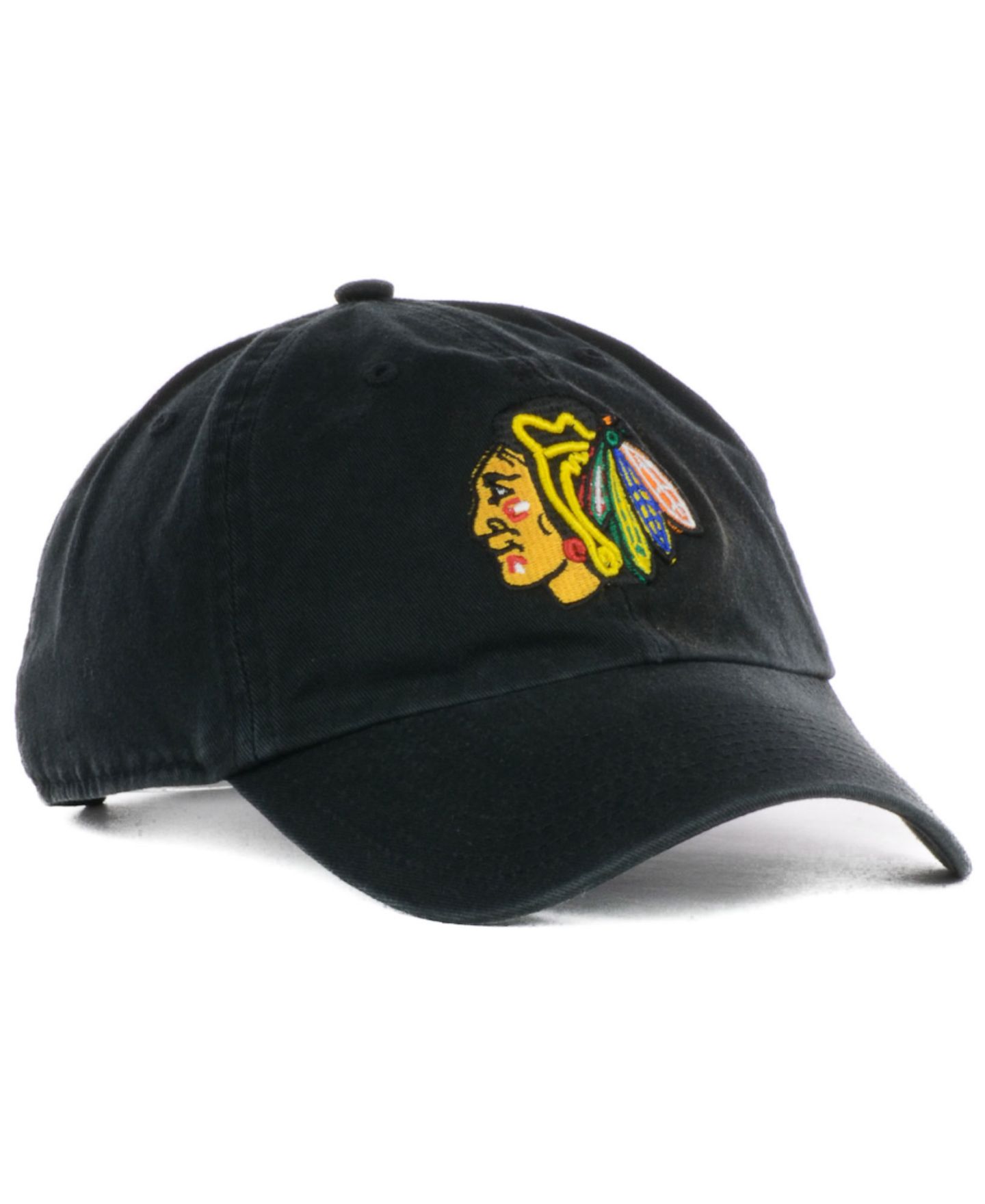 Мужская кепка '47 Brand Black Chicago Blackhawks Team Clean Up Adjustable Hat — фото 3