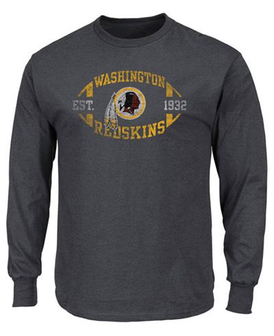 Profile Men's Washington Redskins Print Logo Long Sleeve Big & Tall T-Shirt