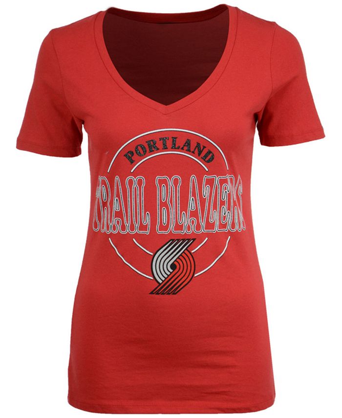 5th & Ocean Women's Portland Trail Blazers Circle Glitter T-Shirt - Macy's