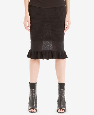Max Studio London Ruffled Sweater Skirt