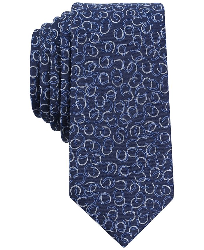 Bar III Men's Secretariat Horseshoe Slim Tie, Created for Macy's - Macy's