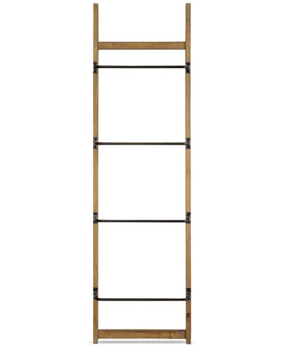 Metal and Wood Wall Rack with 4 Bars