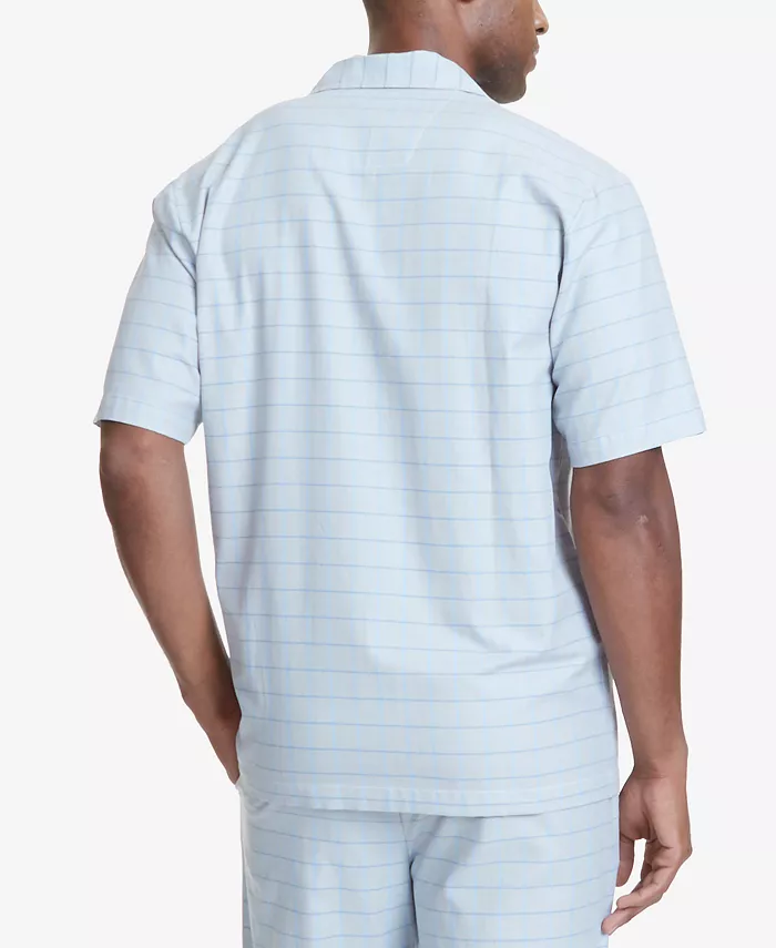 Men's Windowpane Plaid Cotton Pajama Shirt - thumbnail 2